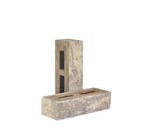 Кирпич облицовочный пустотелый колотый «Дикий камень» тычковый (КСПA16)