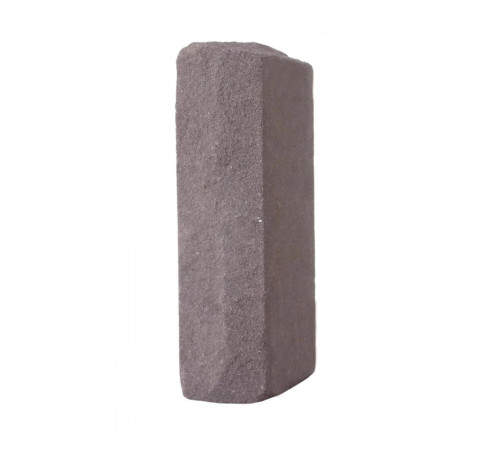 Кирпич силикатный одинарный лицевой полнотелый рустированный угловой гидрофобизированный (СОЛПоРуГ) коричневый