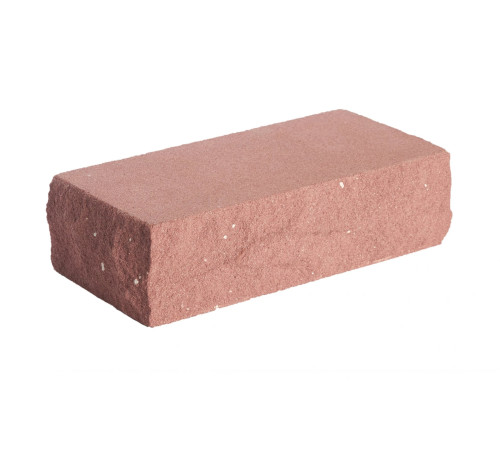 Кирпич силикатный одинарный лицевой полнотелый рустированный угловой гидрофобизированный (СОЛПоРуГ) красный