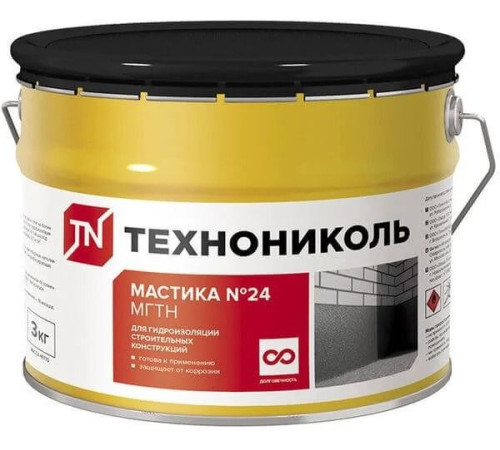 Мастика гидроизоляционная ТЕХНОНИКОЛЬ № 24 МГТН, 3 кг